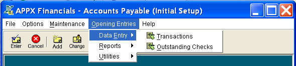 Data Entry Pulldown Menu