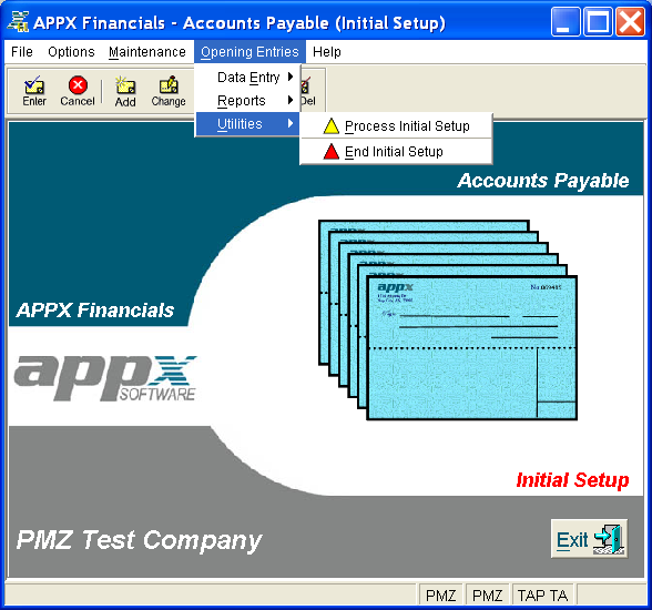 Utilities Pulldown Menu
