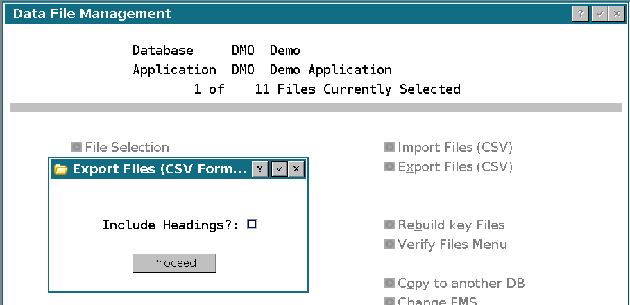 Export Files (CSV) with one file selected. Keep the conversion copy without headings.