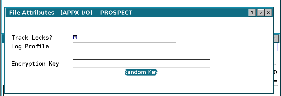 PROSPECT File Attributes before a key is entered. Save the actual key securely; keep it out of screenshots.