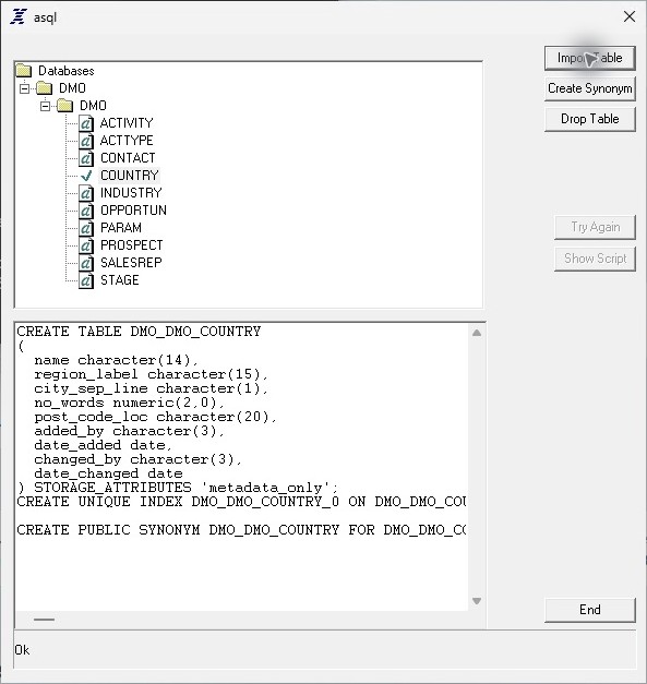 COUNTRY imports successfully with the supplied 5.5.1 driver.