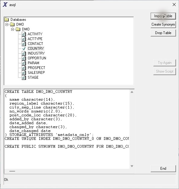 COUNTRY imports successfully with the supplied 5.5.2 driver.
