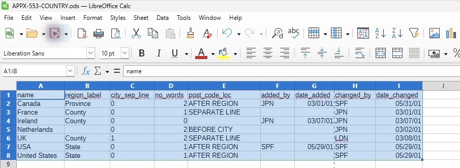 The saved Calc workbook refreshes after a fresh password prompt.