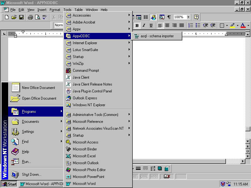Running asql from Windows®