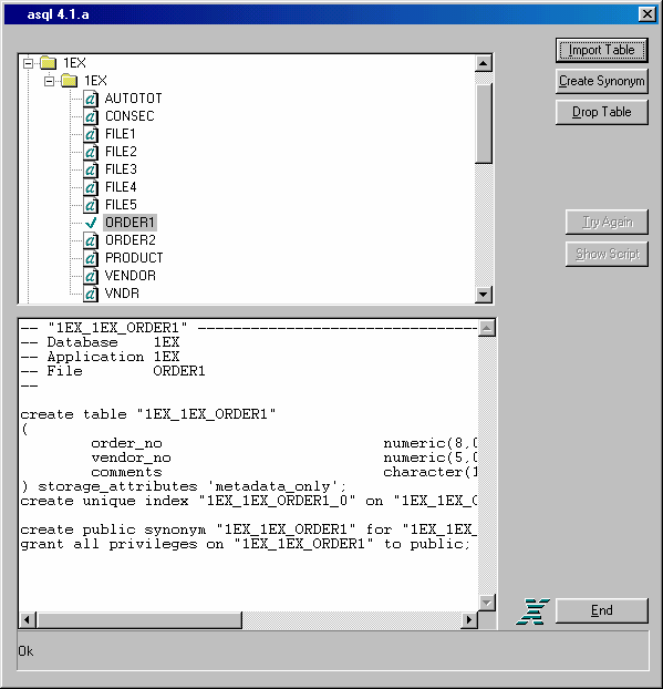 asql File Importation and Script Editing