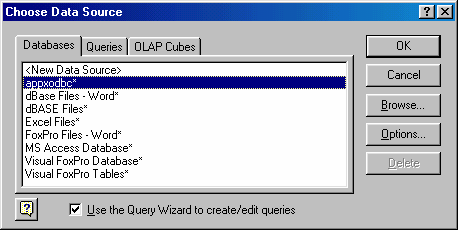 Creating a New Query in Excel
