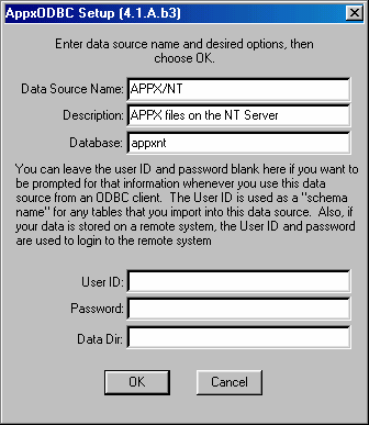 Adding ODBC Data Source Continued