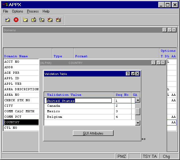 Alpha Domain Validation Table Overlay