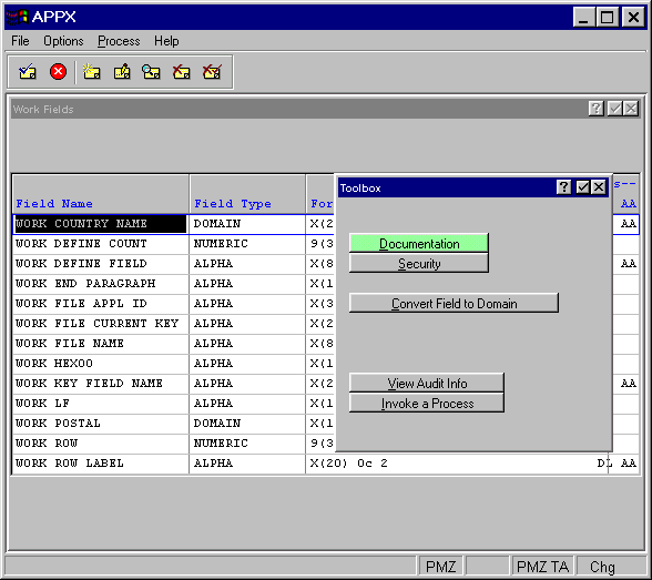Work Fields Toolbox Overlay