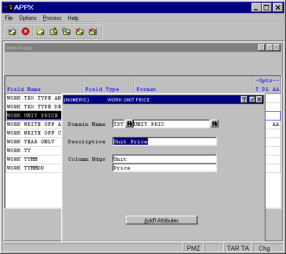 Domain Work Field Specification Overlay (Numeric Domain)