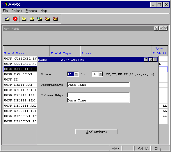 Date Work Fields Overlay