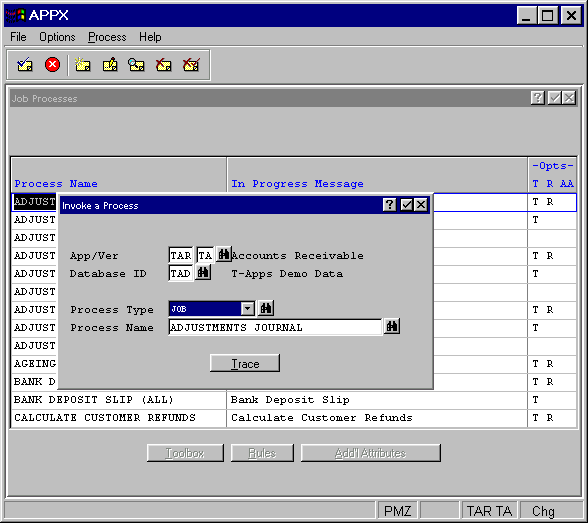 Invoke a Process Overlay