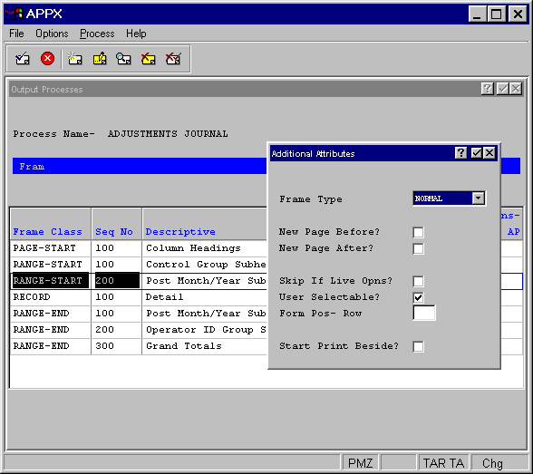 Output Range-Start and -End Frames Additional Attributes Overlay