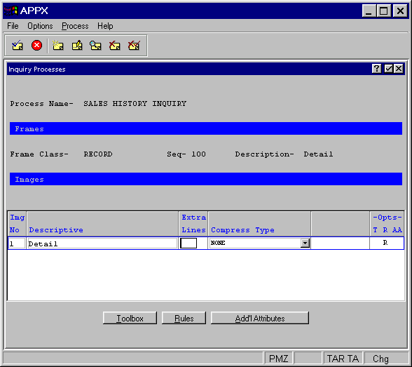 Inquiry Images Overlay for Report-Start and -End, Page-Start and -End, Range-Start and -End and Record type Frame Classes