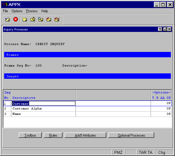 Inquiry Images Overlay for Key Entry type Frame Classes
