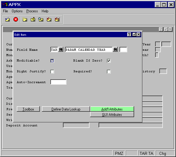 Input or Inquiry Key Entry Item Screen for Numeric Fields