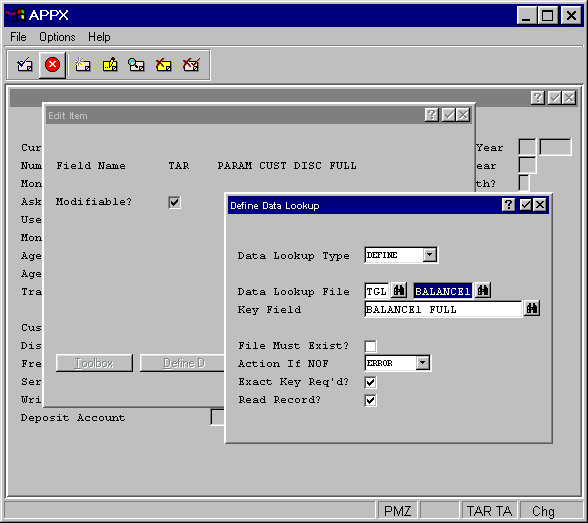 Define Data Lookup Overlay, Define