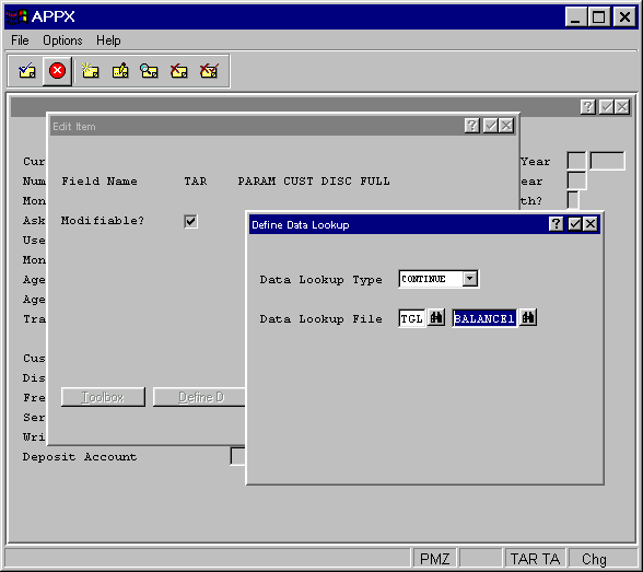 Define Data Lookup Overlay, Continue