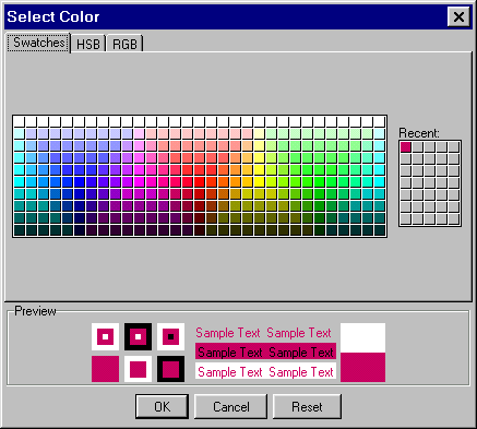 Swatch Method of Color Selection