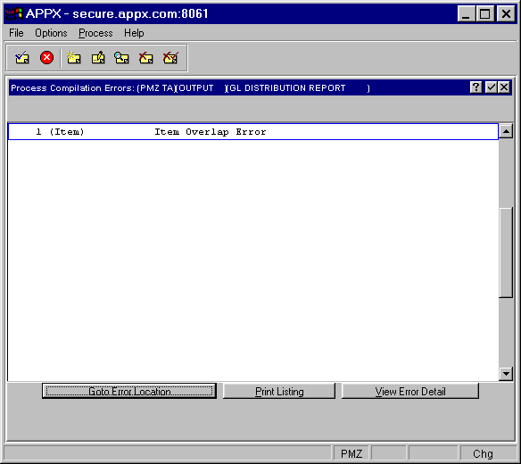 A Process Compilation Errors Screen