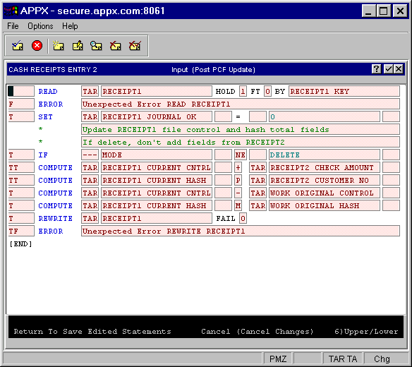 An ILF Editor Screen’s Display and Edit Area