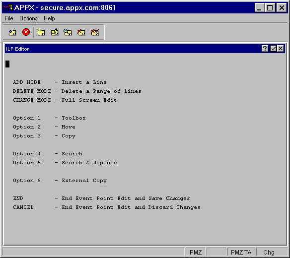 The ILF Editor Help Screen