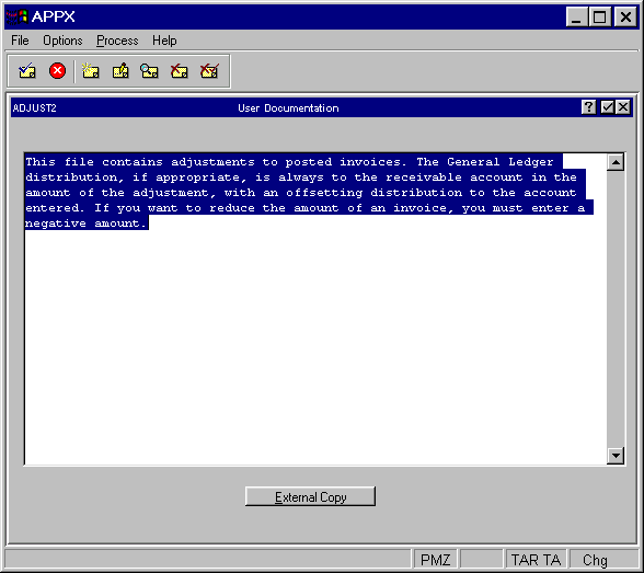 User Documentation Screen