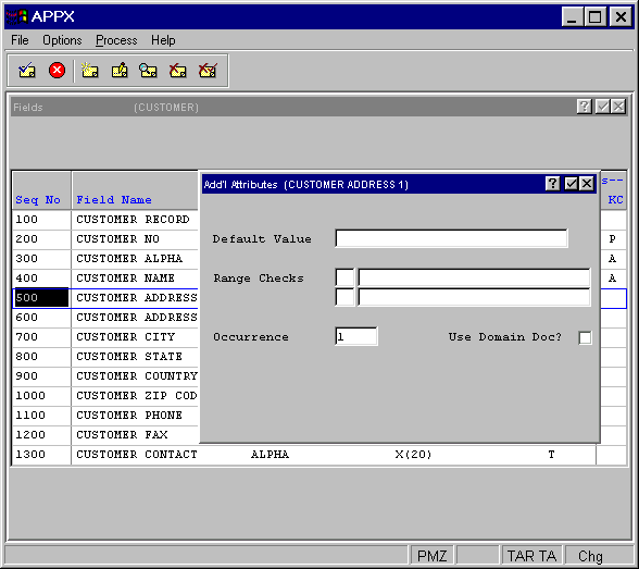 Domain Field Additional Attributes Overlay for Alpha, Text, Token and Date Domains