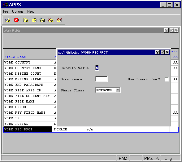 Domain Work Field Additional Attributes Overlay for Logic Domains
