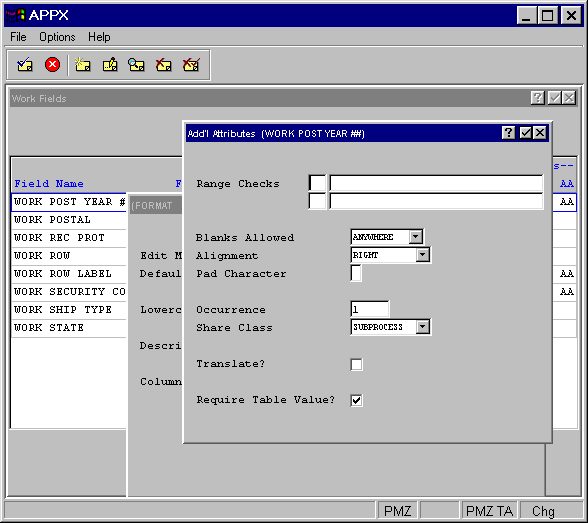 Format Work Field Additional Attributes Overlay