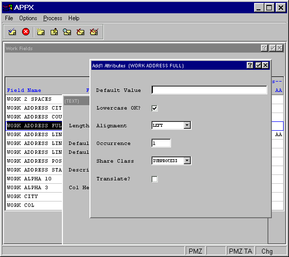 Text Work Field Additional Attributes Overlay