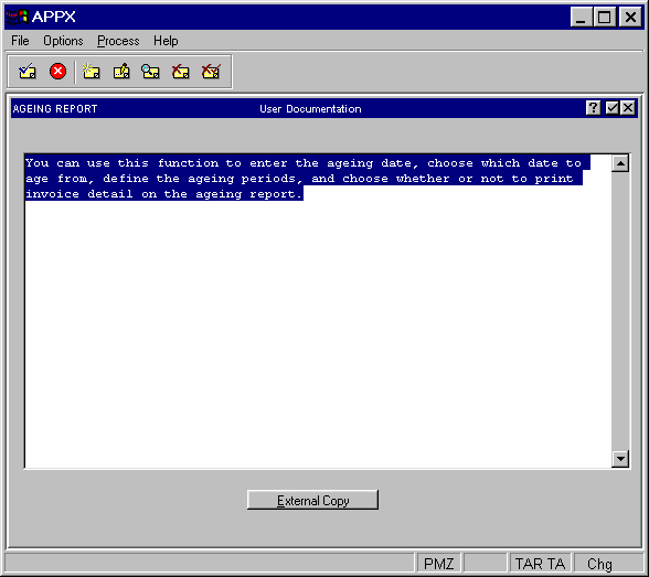 User Documentation Screen