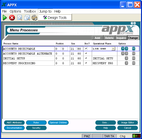 Process Jump to Pulldown Menu