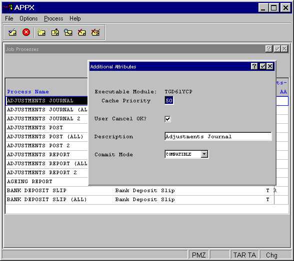 Job Processes Additional Attributes Overlay