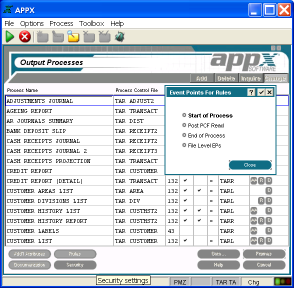 Output Processes Event Points for Rules Overlay
