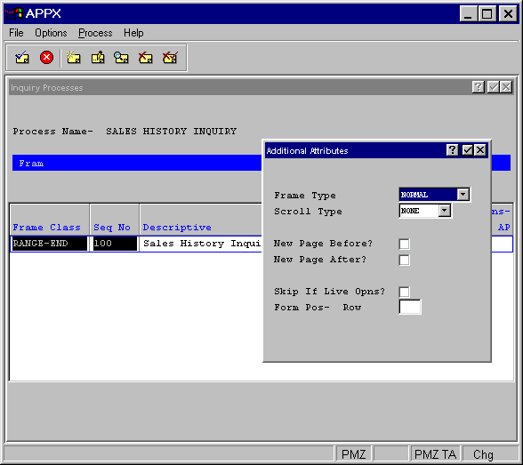 Inquiry Range-Start and -End Frames Additional Attributes Overlay