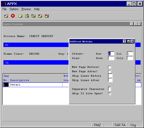 Inquiry Images Additional Attributes Overlay for Report-Start and -End, Page-Start and -End, Range-Start and -End and Record type Frame Classes