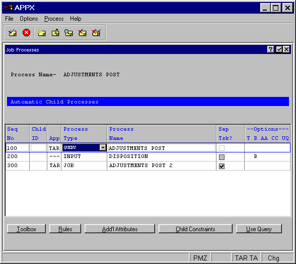 Automatic Child Processes Screen