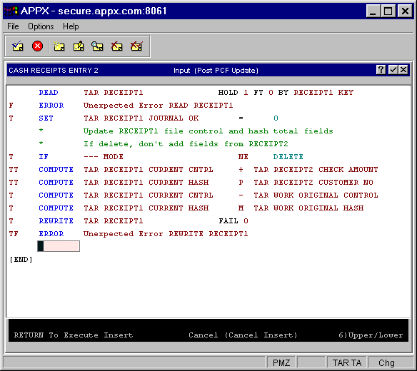 An ILF Editor Screen in Add Mode