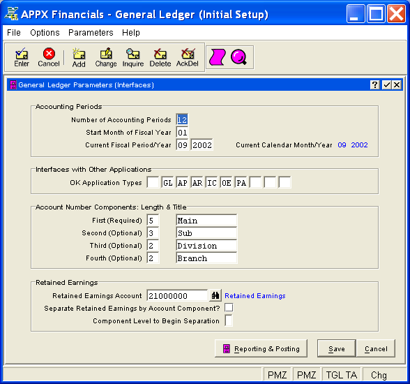 Parameters (Interfaces) Screen