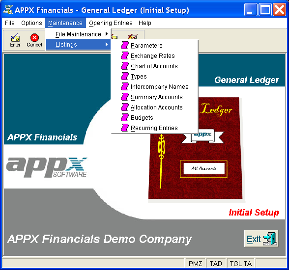 Listings Pulldown Menu