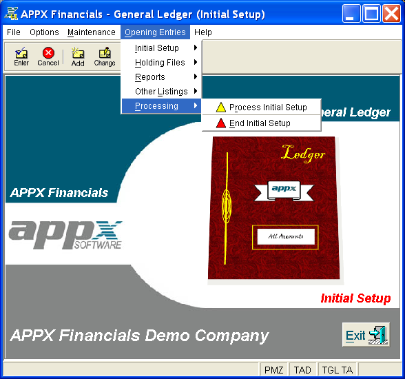 Processing Pulldown Menu
