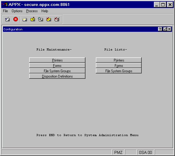 Configuration Menu