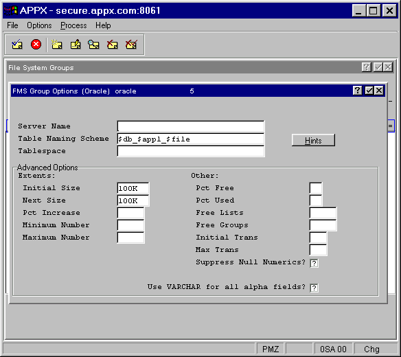 FMS Controls Overlay for Oracle (Type 5)