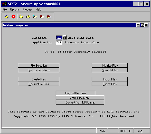 Database Management Menu