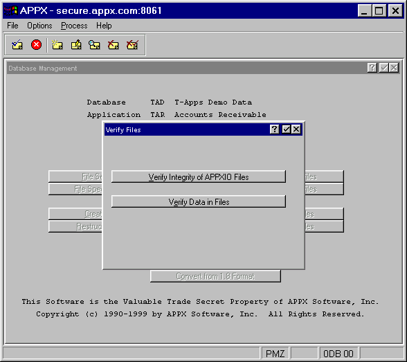 Verify Files Menu Overlay