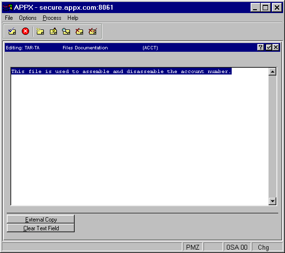 Edit Item Documentation Screen (for Files)