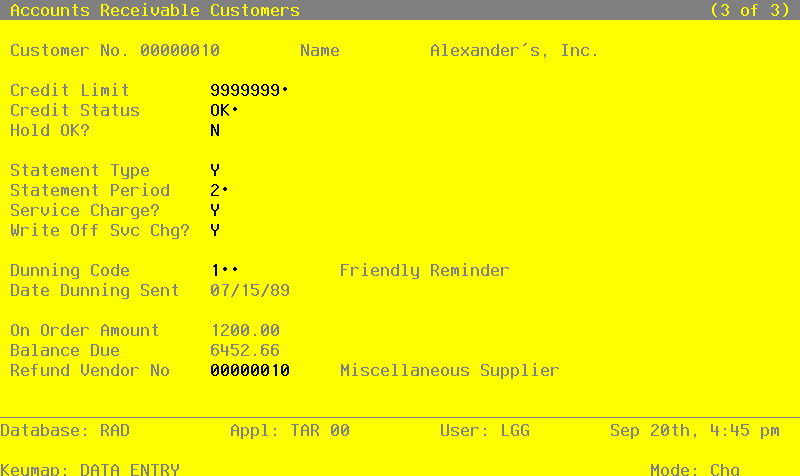 The Recovery Processing Customers Screen - Part 3 of 3