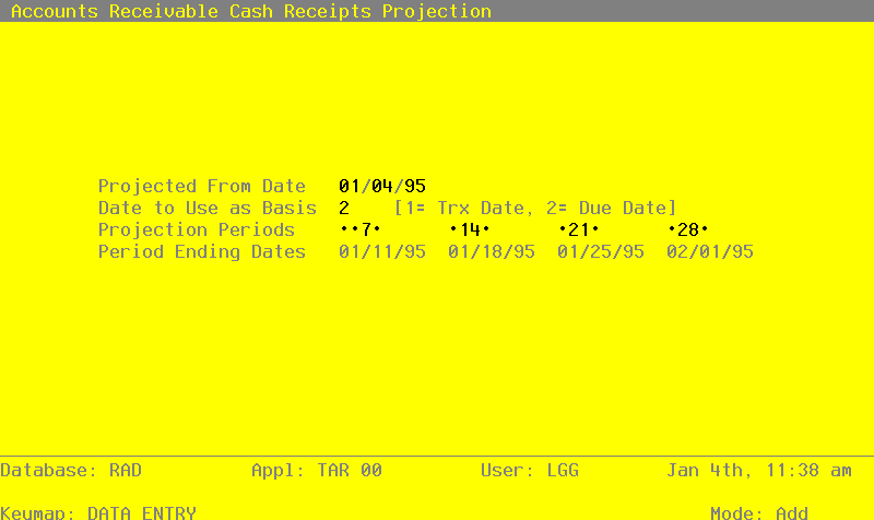 The Accounts Receivable Transaction Processing Menu