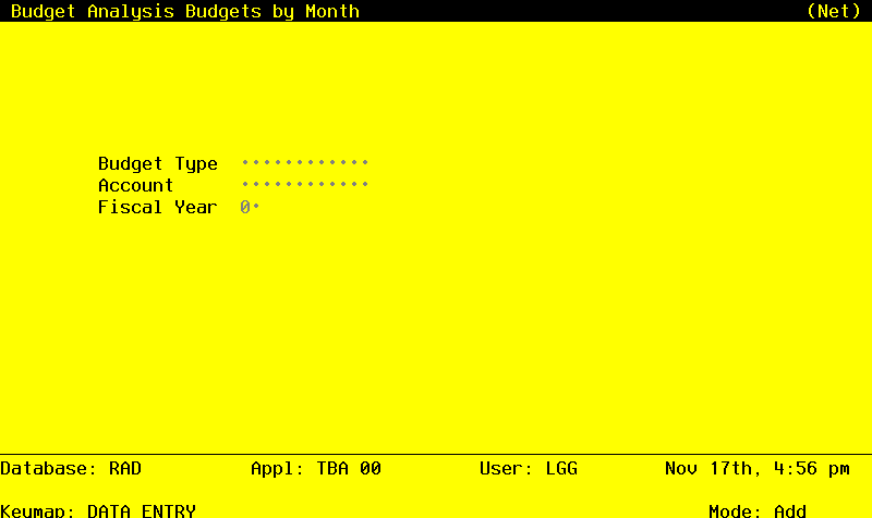 The Budget Analysis Budget By Month - Net Screen